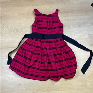 Polo Ralph Lauren Pink & Navy Striped Girl’s 12 Sleeveless Belted Dress